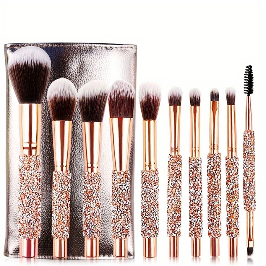 Luxury Makeup Brush Set Diamond Rivet Handle - photo 1 of 6