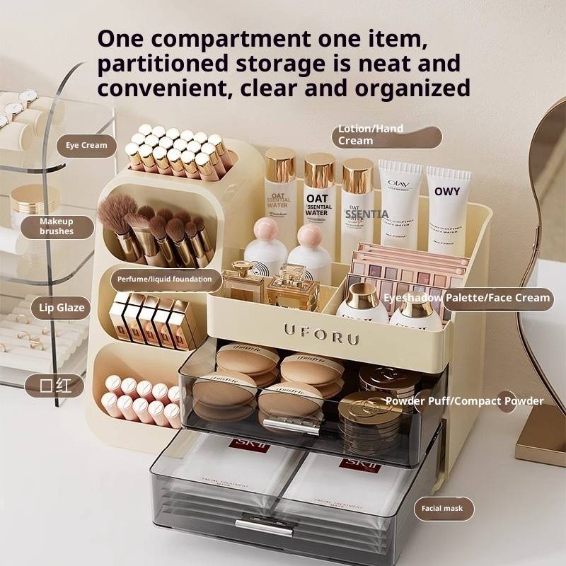 Desktop Cosmetic Storage Box Dust-proof Organizer - photo 3 of 7