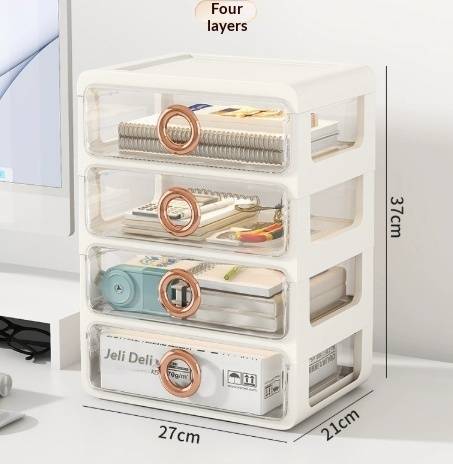Cosmetic Storage Box Transparent Drawer-style Desktop Organizer - photo 7 of 13