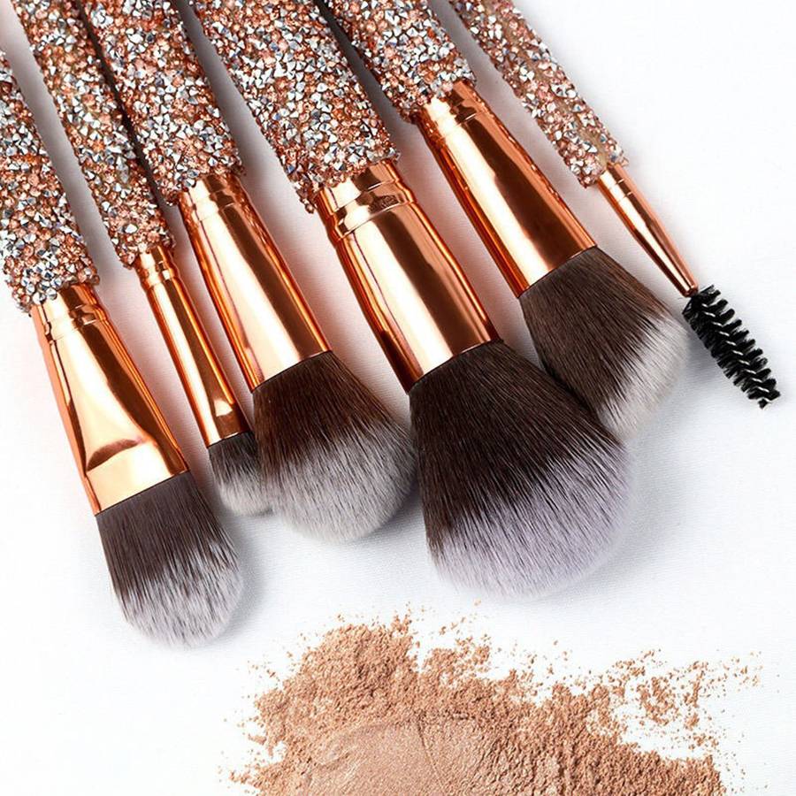 Luxury Makeup Brush Set Diamond Rivet Handle - photo 4 of 6