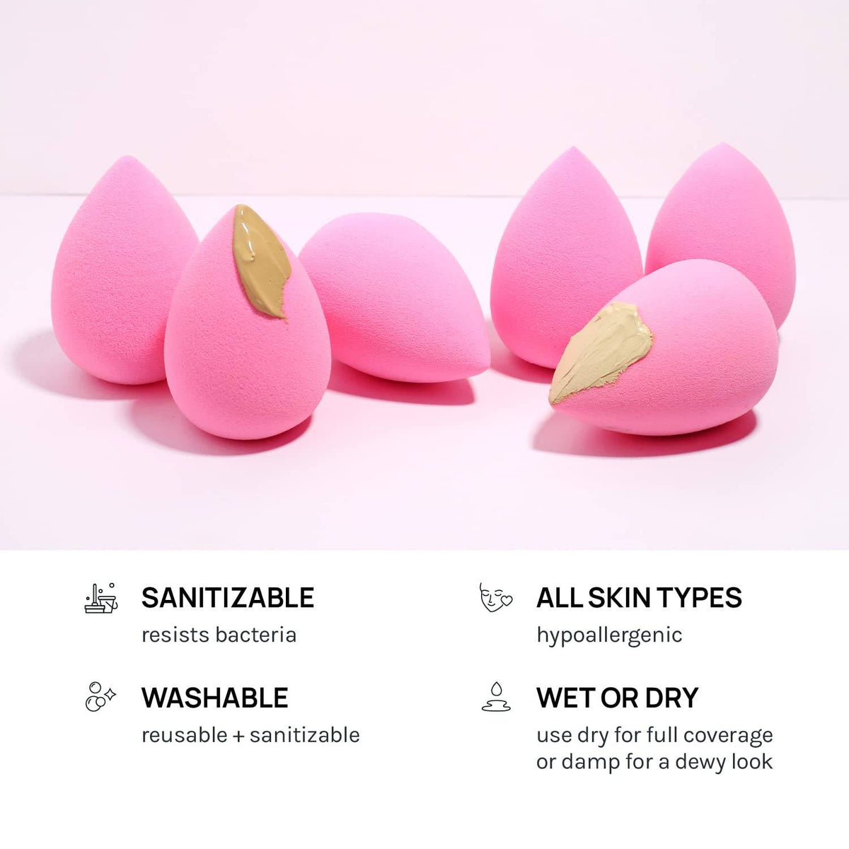 Water Droplet Shaped Ultra Soft Makeup Sponge Set - photo 3 of 5