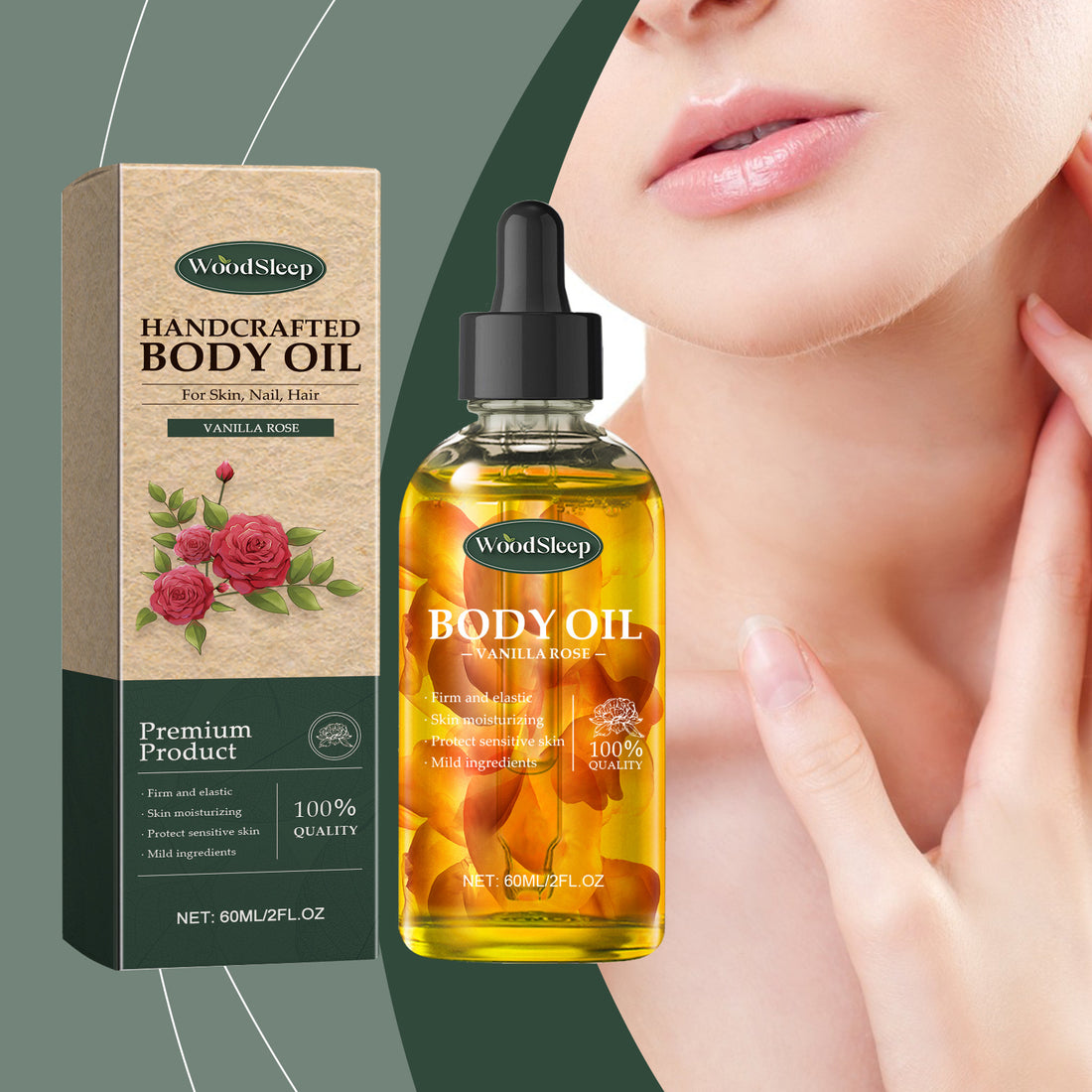 Handmade Vanilla Rose Body Oil Nourishing Skin - photo 1 of 6